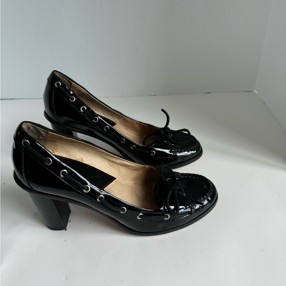 Michael Michael Kors Womens Tabitha Pump Size 8.5M Black Patent Block Heel - Picture 6 of 11